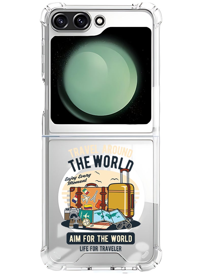 Theodor Magnetic Case for Samsung Galaxy Z Flip 6 Compatible with MagSafe Wireless Charging, Shockproof Phone Bumper Cover Aim for the world - Image 1