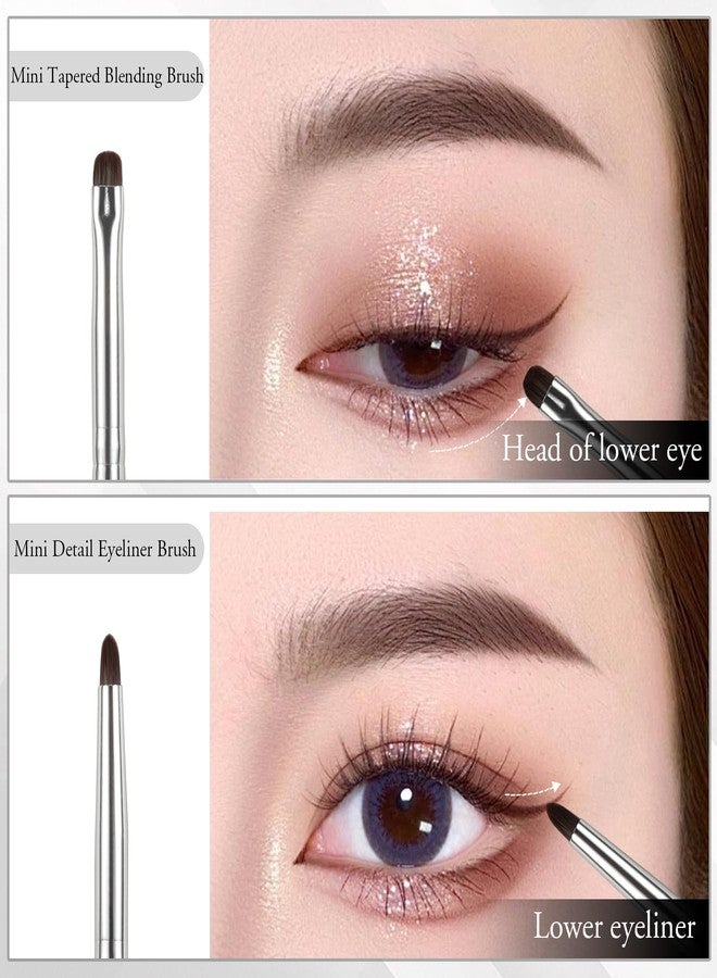 BEAUTYFACTOR 4Pcs Mini Eye Detail Brush Set – Small Eyeshadow Blending, Eyeliner Brush for Powder Gel Cream Liquid Concealer, Lower Lash Line, Eye Makeup Brush Set, Soft Synthetic Bristles - Image 4