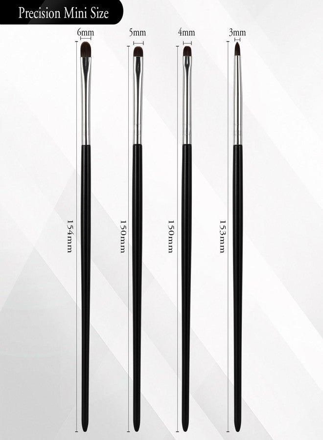 BEAUTYFACTOR 4Pcs Mini Eye Detail Brush Set – Small Eyeshadow Blending, Eyeliner Brush for Powder Gel Cream Liquid Concealer, Lower Lash Line, Eye Makeup Brush Set, Soft Synthetic Bristles - Image 5