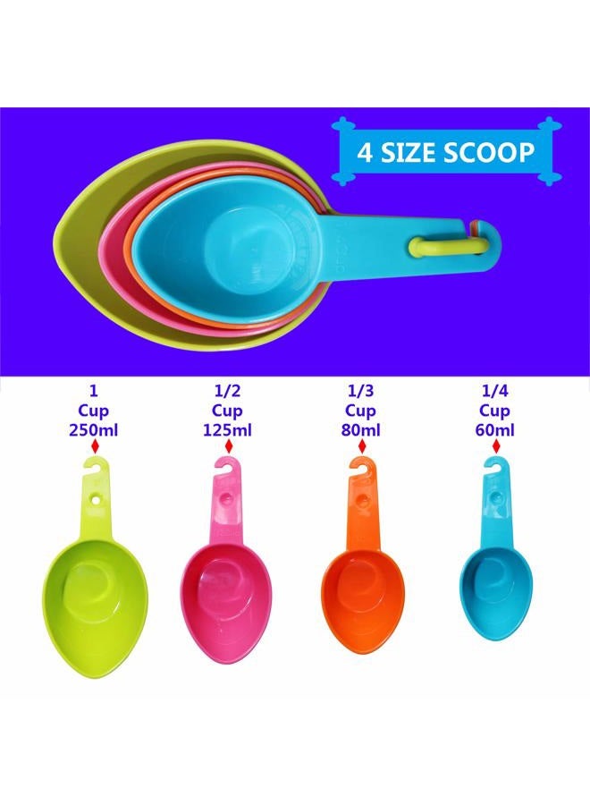 Rypet Torimfe Plastic Food Measuring Scoops for Dog, Cat and Bird Food 4-Piece Set, Multicolor - Image 5
