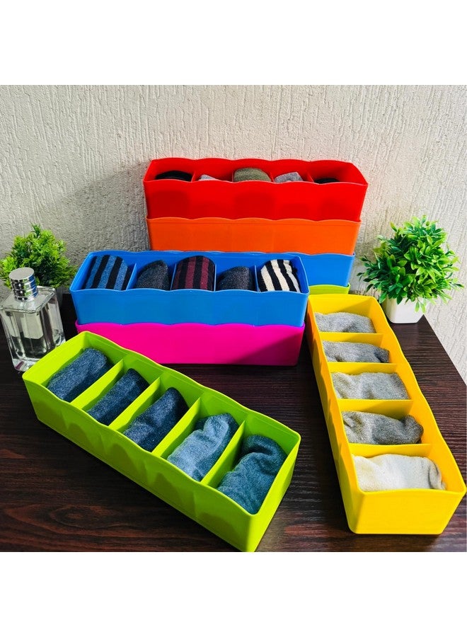 Go Hooked Go Hooked Multipurpose plastic Storage Drawer Organiser, Socks Organiser (Set of 8, Multicoloured), Clothing  - Image 1