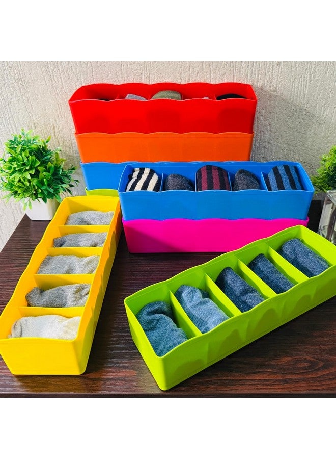 Go Hooked Go Hooked Multipurpose plastic Storage Drawer Organiser, Socks Organiser (Set of 8, Multicoloured), Clothing  - Image 2