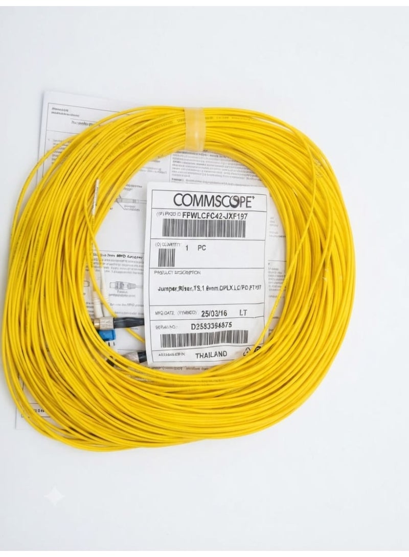 COMMSCOPE 1.6mm GFLC-LC PC Jumper Fiber Optic Cable, 1 Meter, Yellow (FFWLCFC42-JXF197)