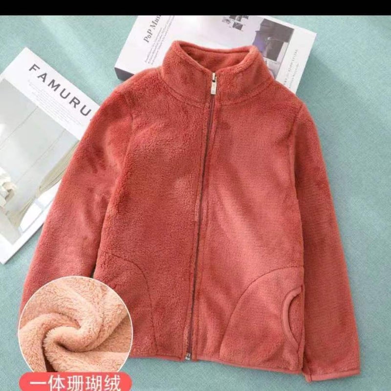Kids Warm Autumn Winter Coat 2022 New Thick Fleece Light blue  - Image 3