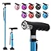 BeneCane Walking Cane for Women Folding Cane for Men with Two Led Lights Quad Cane with Stable Base Lightweight and Adjustable Walking Stick - Image 1