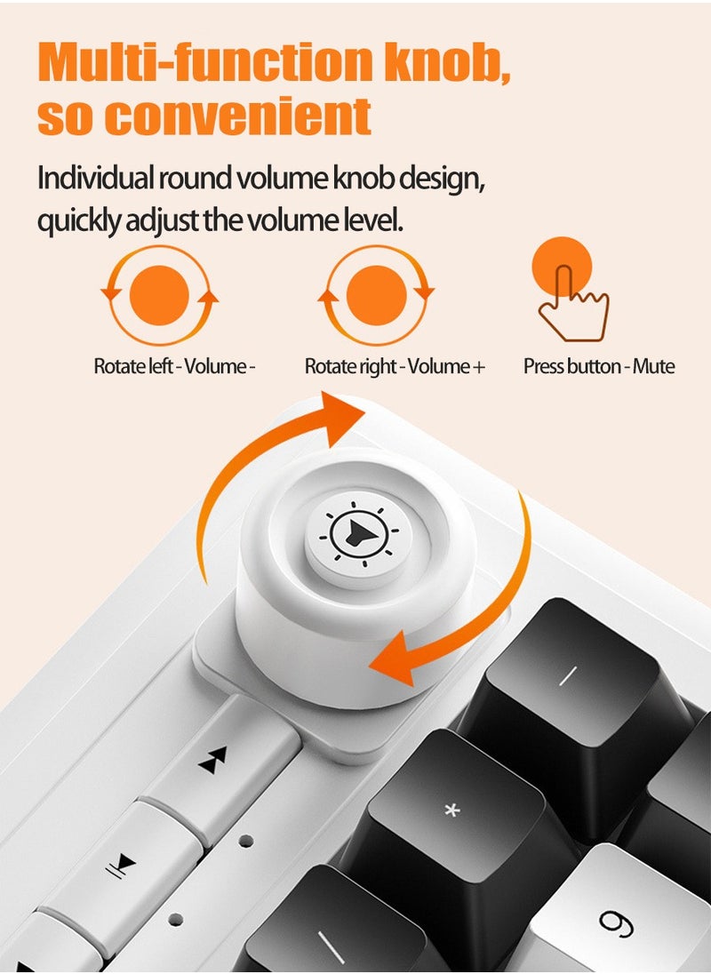 Beirui - 98-Key Wired Keyboard, Membrane Knob Keyboard, Color-coded Illuminated Mechanical Feeling, Mute, RGB Lighting Effects, Built-in Volume Knob, Suitable for Gaming, Office Use - Image 1