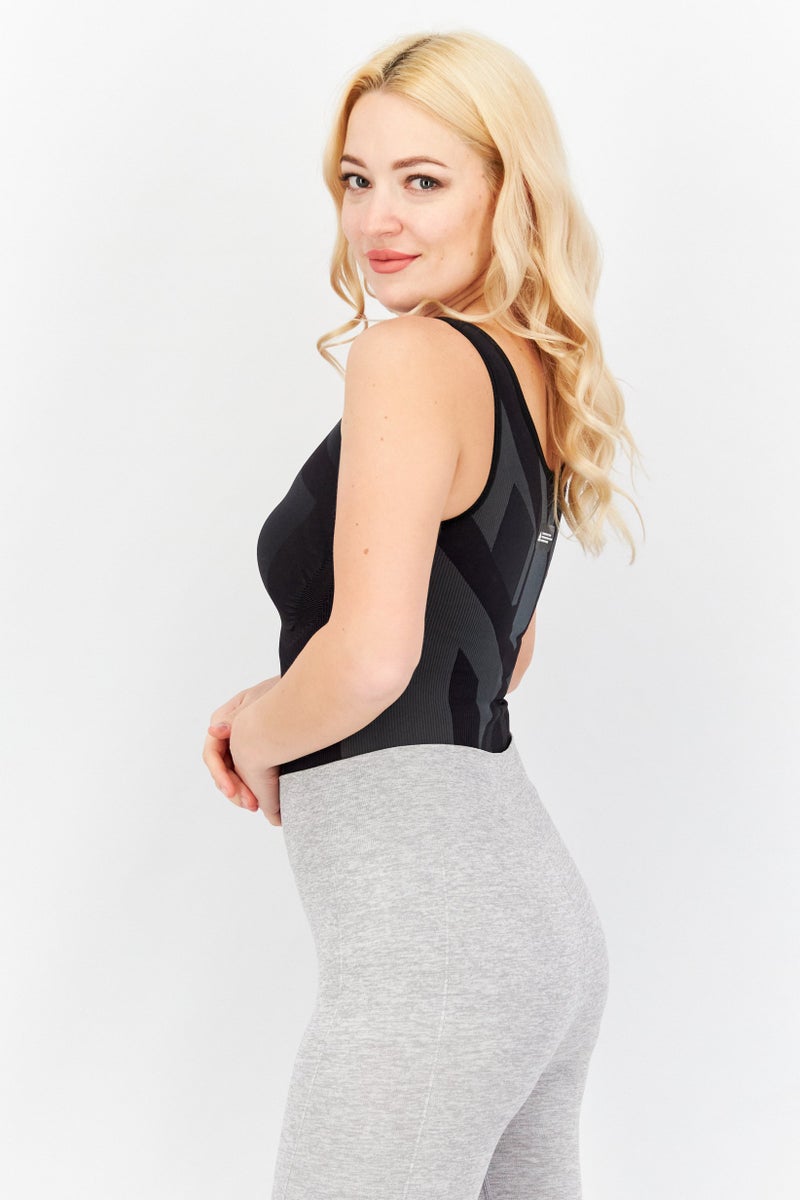 Adidas Women Sportswear Fit Textured Training Bodysuits, Black - Image 3
