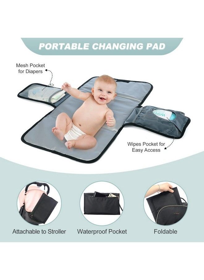 Lovevook - Diaper Bag Backpack Quilted Baby Bag With Changing Pad & Pacifier Holder Waterproof Travel Diaper Bags With Usb Charging Port Stylish And Large Capacity Black - Image 1