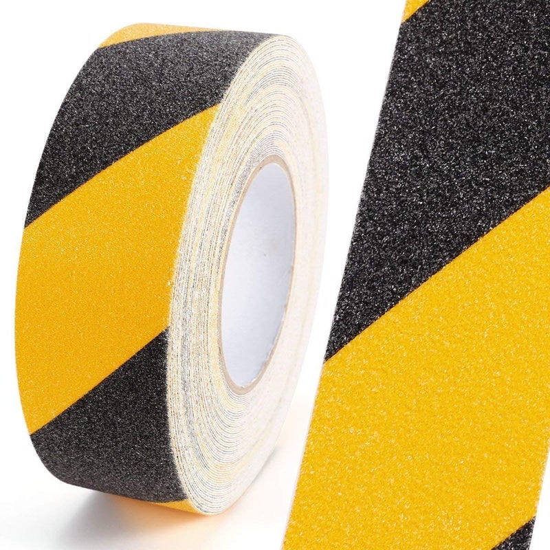 Dotpot Anti-Skid Tape for Stairs Grip Tape for Outdoor/Indoor Stairs Steps Floor Ramps Heavy Duty Adhesive Non Slip Tape | Safety Anti Slip Tape | Black-Yellow, 18 Mx 50MM - Image 1