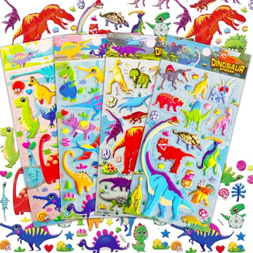 FunBlast 3D PVC Cute Mix Stickers – 3D Self Adhesive Puffy Stickers for Kids, Dinosaur World Sticker for Art and Craft Work, Scrap Booking, Decoration, Project Work for Kids (Random Design) - Image 1