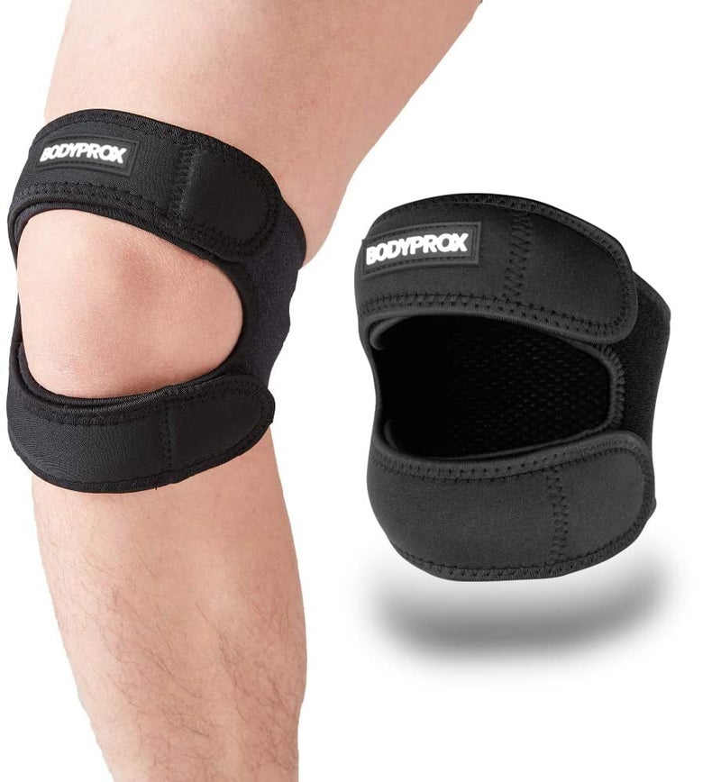 Bodyprox حزام دعم وتر الرضفة (كبير، تخفيف آلام الركبة حزام نيونبرين قابل للتعديل للجري، التهاب المفاصل، التعافي من إصابات القفز والتنس) - Image 1