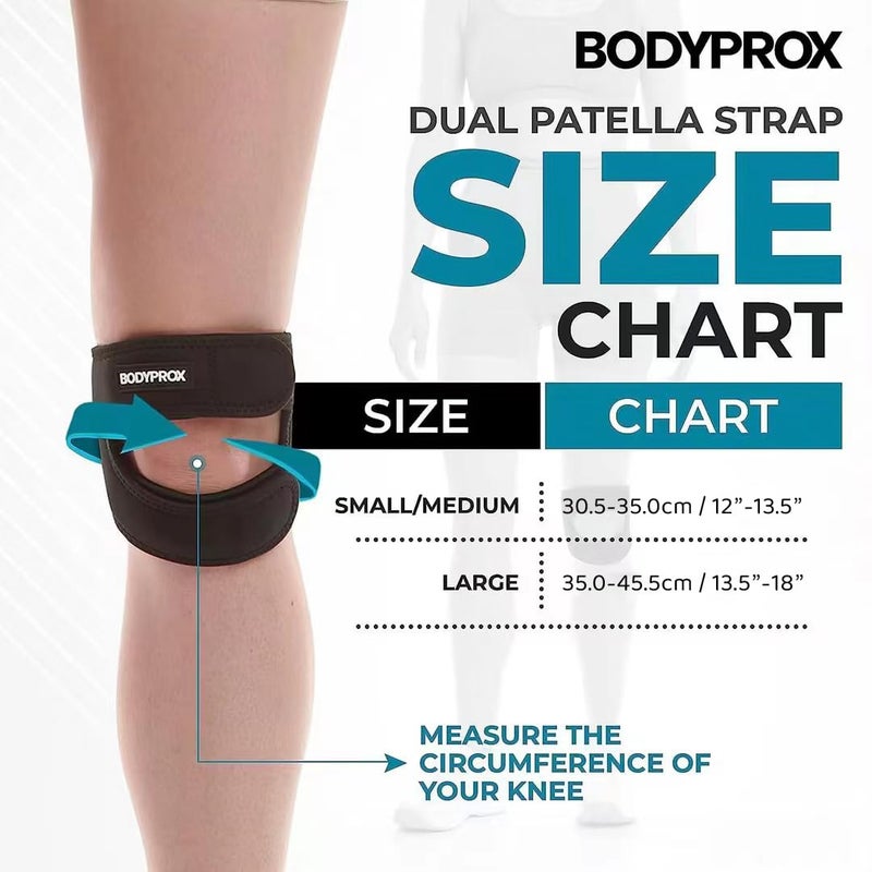 Bodyprox حزام دعم وتر الرضفة (كبير، تخفيف آلام الركبة حزام نيونبرين قابل للتعديل للجري، التهاب المفاصل، التعافي من إصابات القفز والتنس) - Image 2