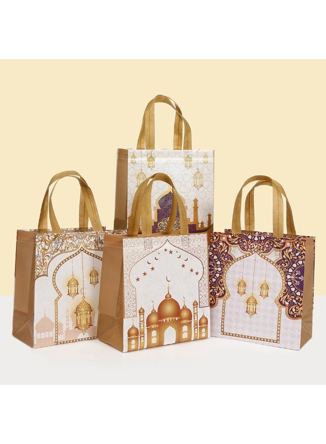 12PCS Ramadan Gift Bags, Eid Mubarak Reusable Treat Bags with Handles, Ramadan Mubarak Party Bags, Multifunctional Non-Woven Eid Bags for Gifts Wrapping, Ramadan Kareem Party Supplies with gift tags - Image 1
