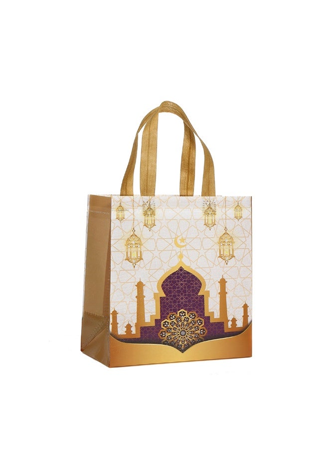 12PCS Ramadan Gift Bags, Eid Mubarak Reusable Treat Bags with Handles, Ramadan Mubarak Party Bags, Multifunctional Non-Woven Eid Bags for Gifts Wrapping, Ramadan Kareem Party Supplies with gift tags - Image 2