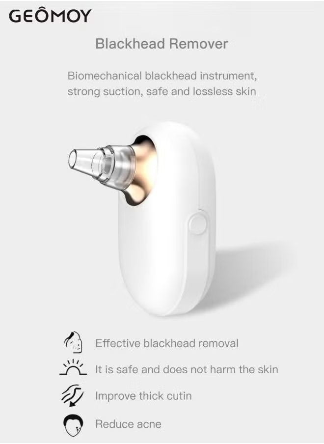جيموي مزيل الرؤوس البيضاء ، مكنسة كهربائية لمزيلات الرؤوس السوداء مع ضغط دافئ ، إزالة الرؤوس السوداء للأنف ، أدوات استخراج الرأس الأبيض مع 3 قوة شفط 4 مجسات للرجال والنساء - Image 3