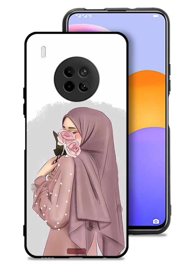 Tolwak غطاء حماية لهاتف Huawei Y9a عليه صورة فتاة تحمل الورود  - Image 1