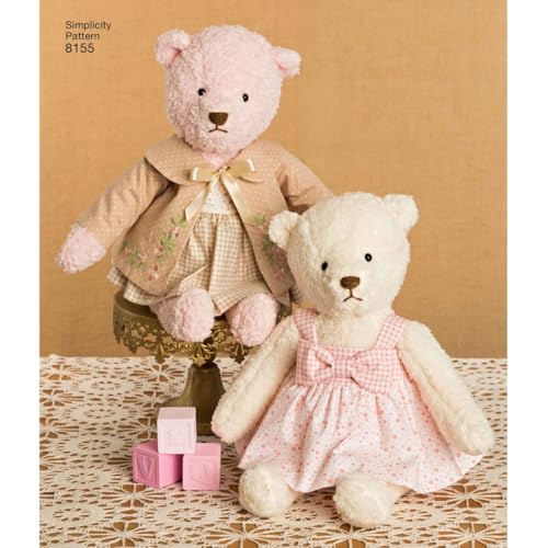 Simplicity 8155 Make Your Own Teddy Bear with Accessories and Clothes Sewing Pattern, 6 Pieces - Image 4