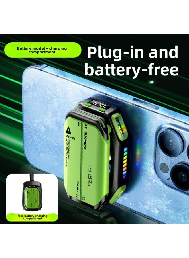 Source Manufacturer Direct Supply [seven-speed Adjustment] Mobile Phone Radiator Semiconductor Cooling Artifact Wireless Back Clip Game-Color:X111 Host + Battery + Charging Compartment  - Image 1