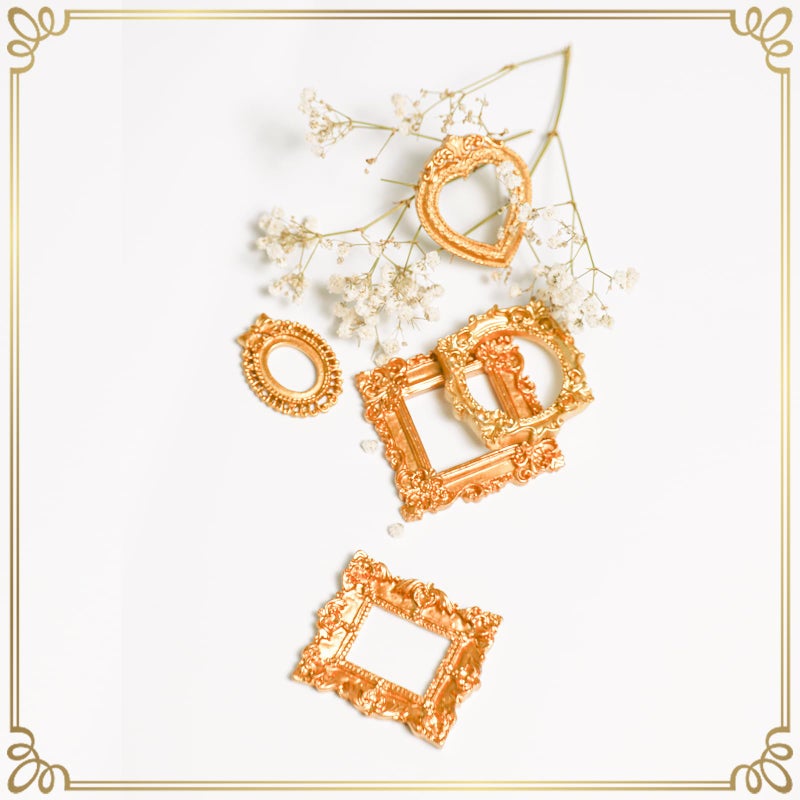 Poualss 25Pcs Vintage Resin Picture Frame Mini Antique Photo Resin Frame Diy Small Picture Frame Mini Resin Vintage Frame Antique Resin Photo Frame For Jewelry Display Photography Photo Frame Wall Decor - Image 4
