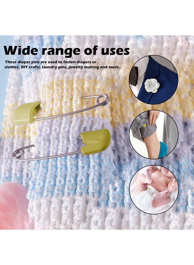 Lxnoap 10 pcs Cloth Diaper Pins Stainless Steel Traditional Safety Pin (Yellow) - Image 4
