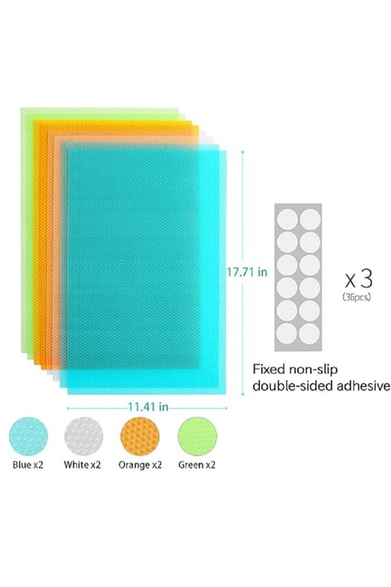 Washable and Cuttable Refrigerator Mats Fit Any Size Fridge Non-Slip Waterproof - 8 Pack - Image 2