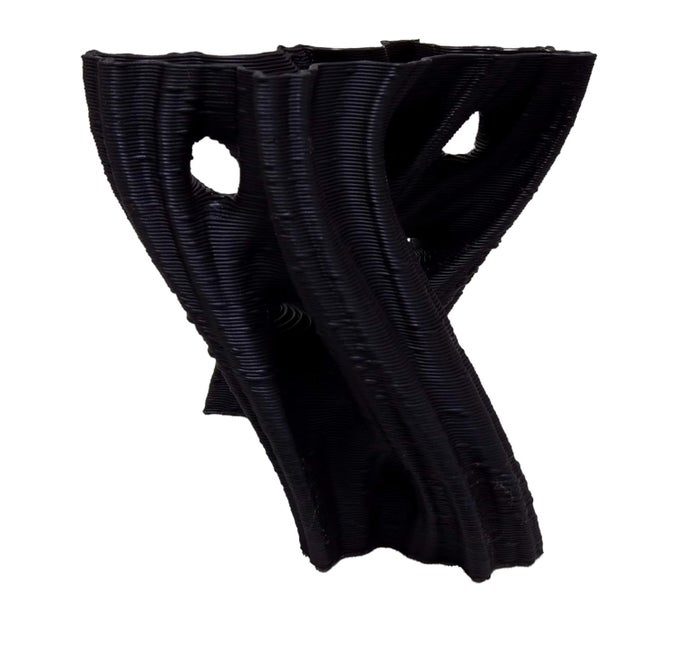 3D PRINTED FLOWER VASE 18 (BLACK PLA PLASTIC)
