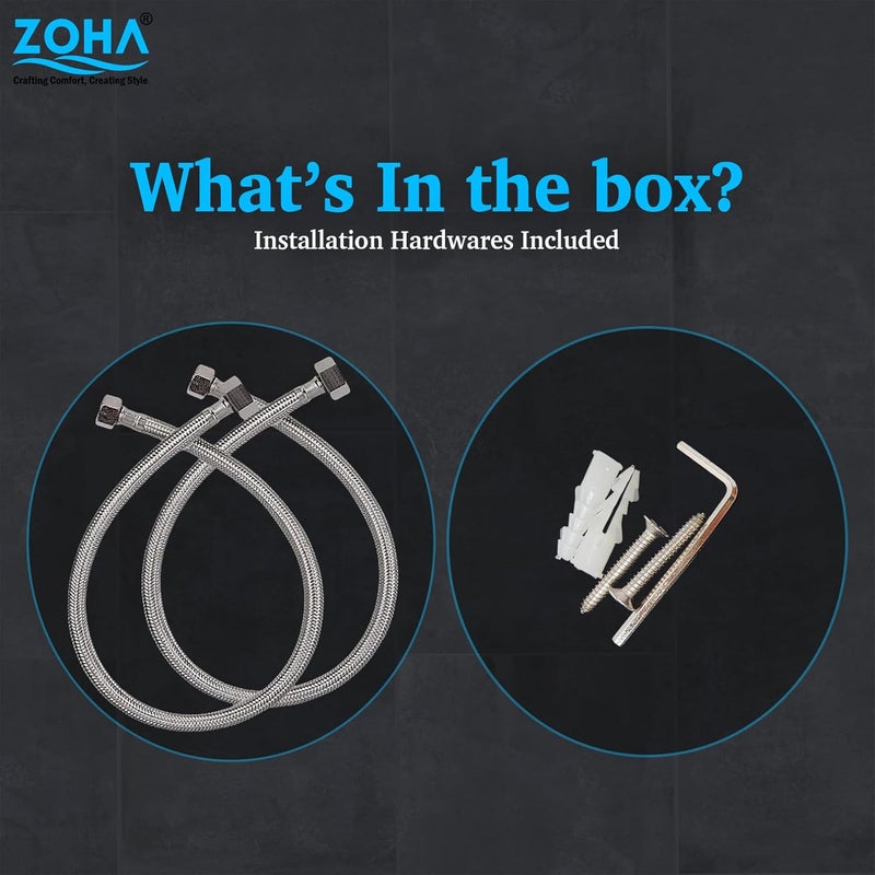 Zoha Premium SS 304 Braided Steel Water Supply Line, Rust-Proof Flexible Connection Pipe, 1/2 Inch Diameter, with EPDM Inner Tube, for Kitchen and Bathroom Fittings (36 Inch) - Image 5