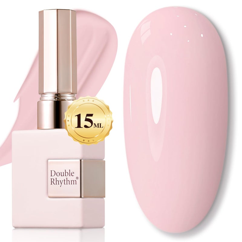 Double Rhythm 15ML Gel Nail Polish Pure Sheer Same Color Same Bottle Soak Off Gel Polish Art Manicure Salon DIY at Home for Women (Baby Pink-A1334) - Image 1