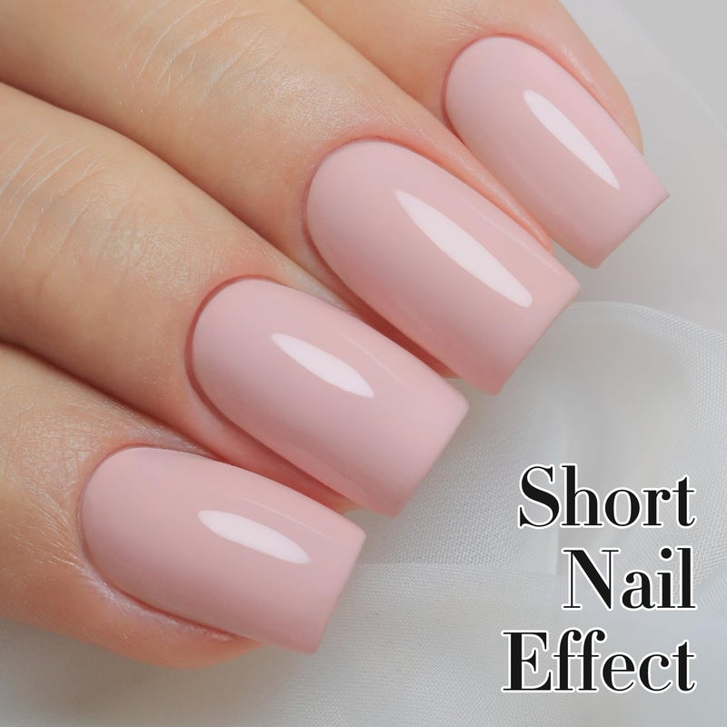 Double Rhythm 15ML Gel Nail Polish Pure Sheer Same Color Same Bottle Soak Off Gel Polish Art Manicure Salon DIY at Home for Women (Baby Pink-A1334) - Image 2