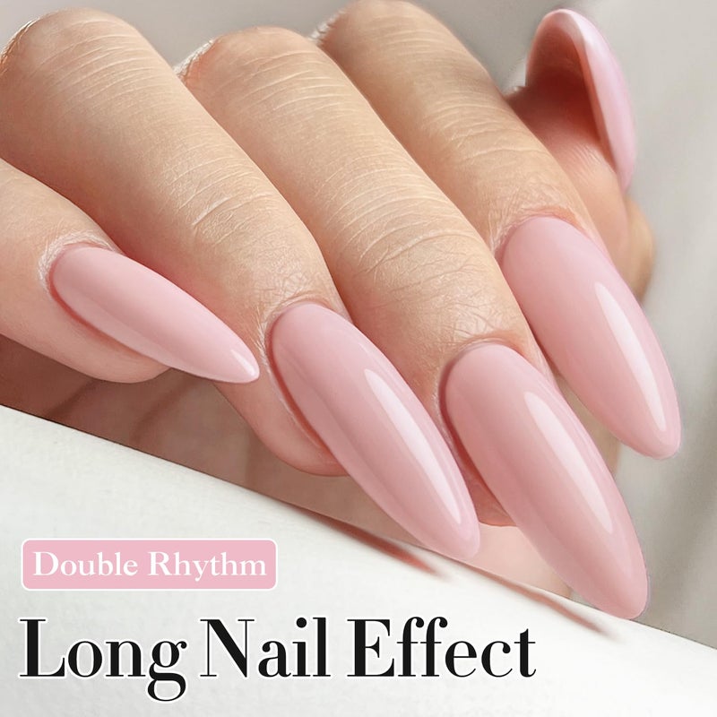 Double Rhythm 15ML Gel Nail Polish Pure Sheer Same Color Same Bottle Soak Off Gel Polish Art Manicure Salon DIY at Home for Women (Baby Pink-A1334) - Image 3