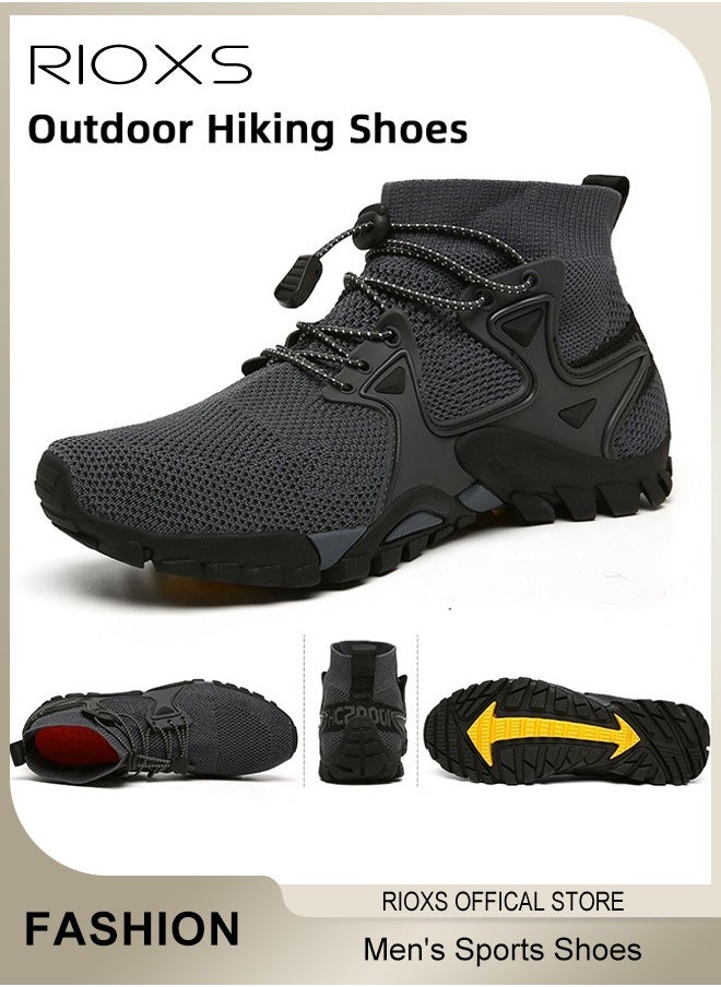 Men's Sports Shoes,Outdoor Non-Slip Trail Running Shoes,Breathable Athletic Sneakers,Trekking Shoes,Hiking Trainers For Men,Lightweight Trail Running Shoes,Climbing Walking Fitness Jogging Sock Sneakers, Mens Athlesiure Trainers
