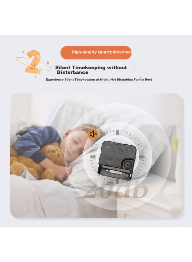 Compas Wall Clock Living Room Quartz Clock Wall-mounted New Clock 3439a Calendar Coffee Wood Color 41cm - Image 5