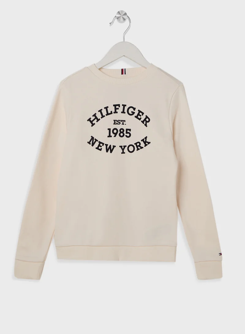 TOMMY HILFIGER MONOTYPE FLOCK REG SWEATSHIRT