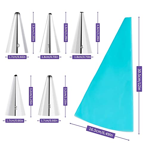 Biloban GOOTRADES 7 Pcs-Set Cake Decorating Tips (5 Writing Tube,1 Coupler,1 Silicone Pastry Bag) - Image 3