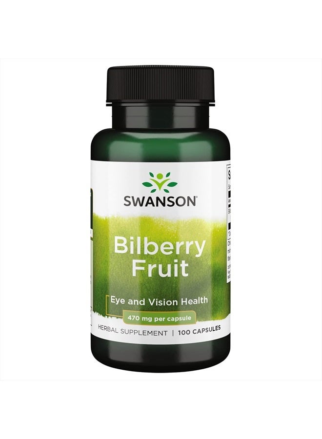 SWANSON Bilberry Fruit 470 Milligrams 100 Capsules - Image 1