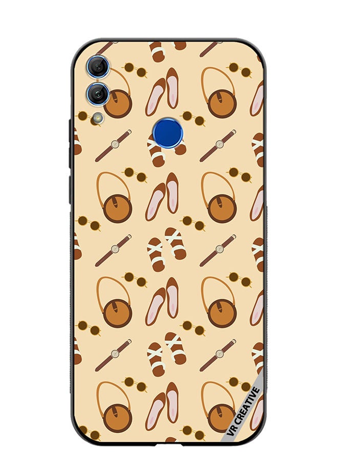 Protective Case Cover For Honor 10 Lite Outfit Vintage Vector Design Multicolour