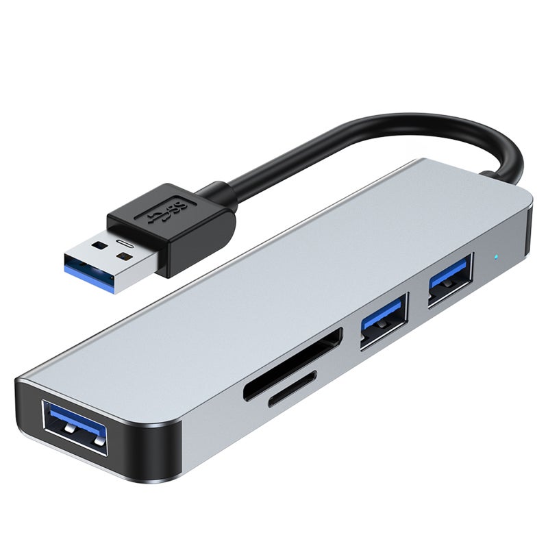 2103U 5-in-1 USB Hub Adapter Multi-port USB Docking Station with USB3.0+USB2.0*2+SD/TF Card Readers Extension Hub for Laptops Desktops Smartphones with USB Port - Image 1