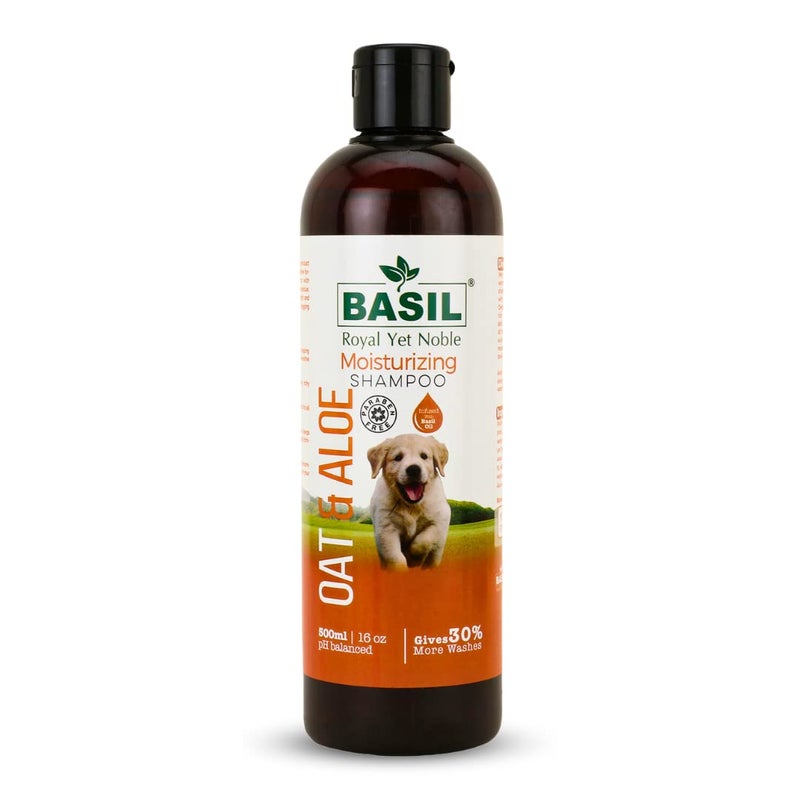 Basil Oats & Aloe Moisturising Shampoo, 500 ml - Image 1