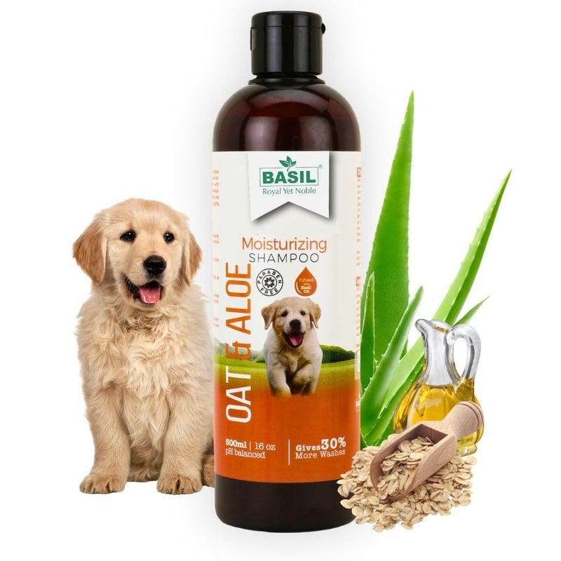 Basil Oats & Aloe Moisturising Shampoo, 500 ml - Image 4