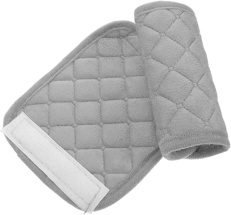 Gray Velvet Car Door Handle Covers Protector Safety Knob Gloves Enhance Interior Appearance - Image 1