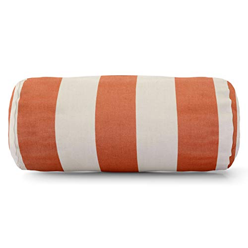 Majestic Home Majestic Home Goods Burnt Orange Vertical Strip Round Bolster
