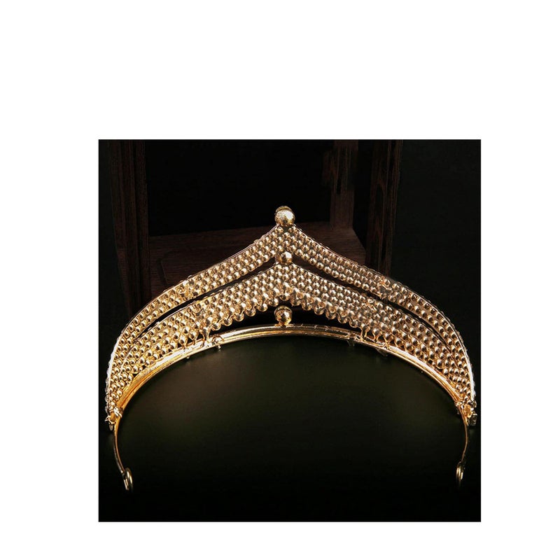 SOLARAE Tiara Crown, Crystal Birthday Crown, Queen Crown, Baroque Wedding Crown, Gold Crystal Bride Tiara, Bridal Headpieces Rhinestone Hair Accessories for Women Girls Party Pageant (Gold) - Image 5