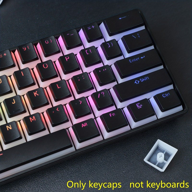 130 Key PBT Keycap Set OEM Height Dual Color Injection Molding Compatible with 100 75 65 60 Keyboards MX Switches 6.25U Spacebar Only Keycaps Not Include Keyboard Black - Image 5