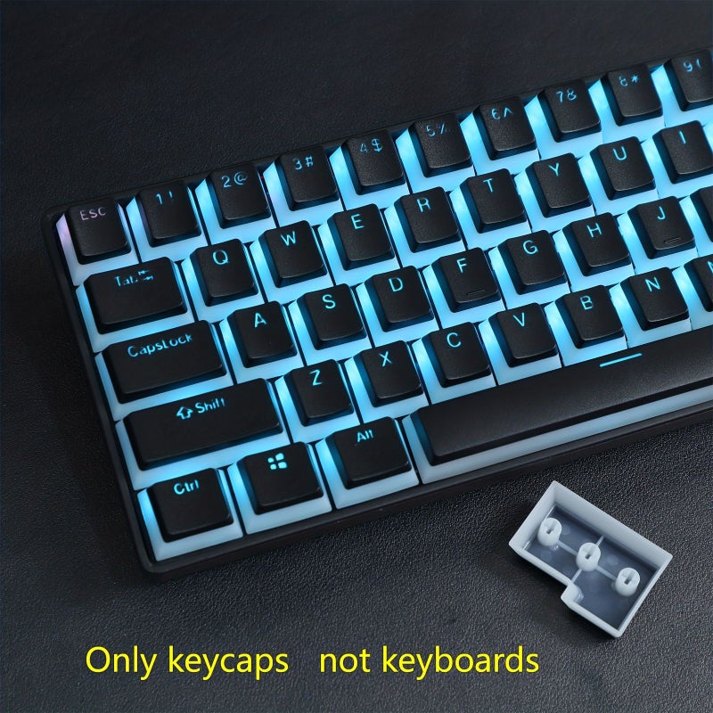 130 Key PBT Keycap Set OEM Height Dual Color Injection Molding Compatible with 100 75 65 60 Keyboards MX Switches 6.25U Spacebar Only Keycaps Not Include Keyboard Black - Image 1