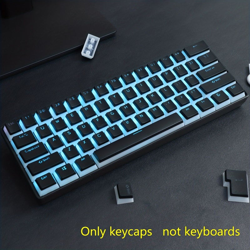 130 Key PBT Keycap Set OEM Height Dual Color Injection Molding Compatible with 100 75 65 60 Keyboards MX Switches 6.25U Spacebar Only Keycaps Not Include Keyboard Black - Image 3