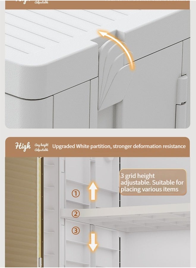 NKX - 4 Layers Clear Folding Storage Boxes with Wheels - Image 1
