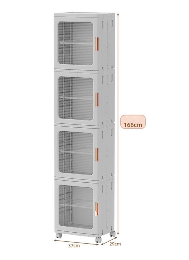 NKX - 4 Layers Clear Folding Storage Boxes with Wheels - Image 1