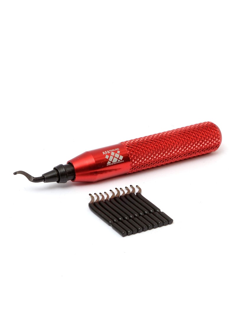 AFA Tooling Approved for Automotive AFA Tooling - Deburring Tool with 11 High Speed Steel Swivel Blades - Works on Metal, Resin, PVC Pipes, Copper, Plastic and 3D Printed Edges - Plumbing & 3D Printing Burr Removal Reamer Tool  - Image 1