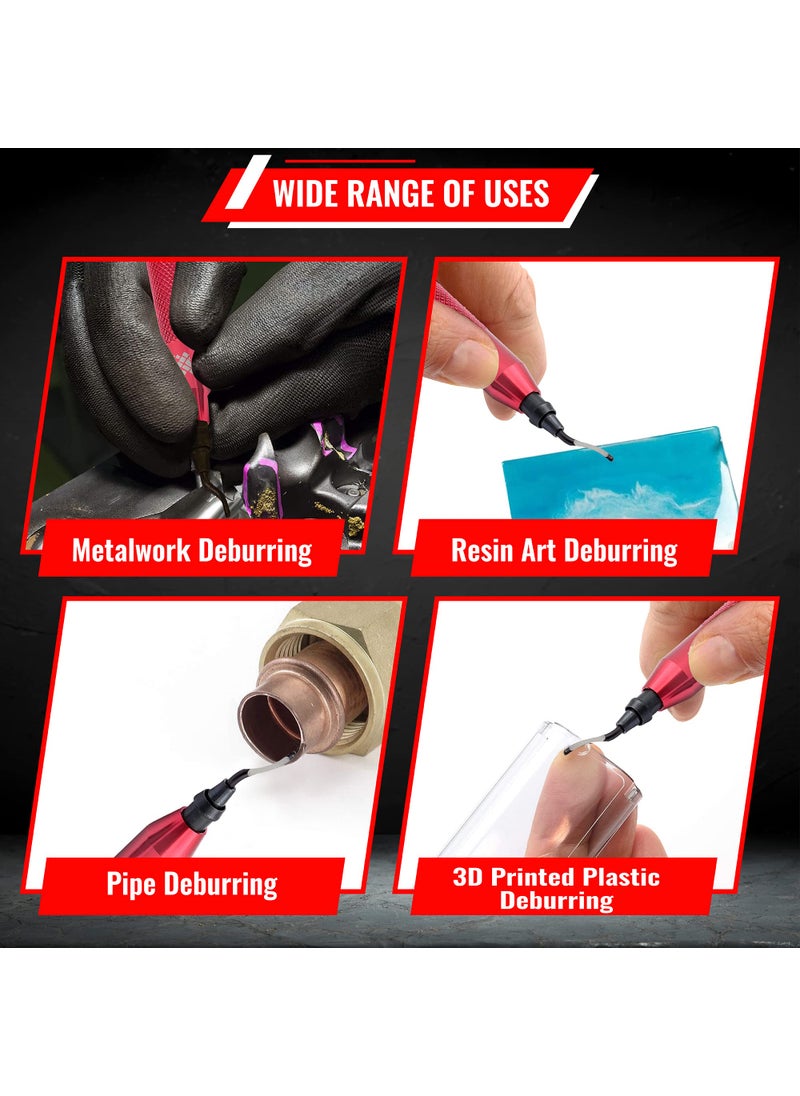 AFA Tooling Approved for Automotive AFA Tooling - Deburring Tool with 11 High Speed Steel Swivel Blades - Works on Metal, Resin, PVC Pipes, Copper, Plastic and 3D Printed Edges - Plumbing & 3D Printing Burr Removal Reamer Tool  - Image 4