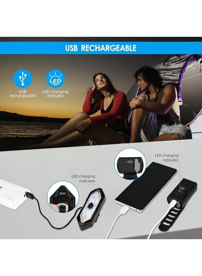 Cuken Bike Light Set,High - Power USB - Charged Bike Light Set –Headlight double lamp beads +Turn Signal Tail Light for Cycling Safety, Waterproof & Easy Installation Ultra Bright LED Cycle Light Front and Back Rear Light, IPX5 Waterproof Bike Light Set for Night Riding/Camping, 10 Lighting Modes, Longer Battery Life - Image 4